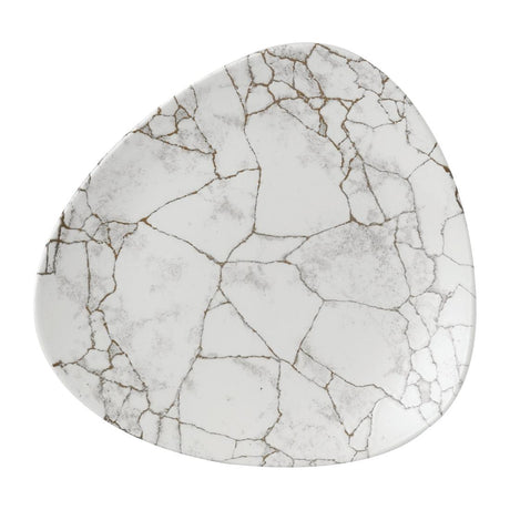 Churchill Studio Prints Kintsugi Agate Grey Lotus Plates 254mm (Pack of 12) - FR059 Plates Churchill