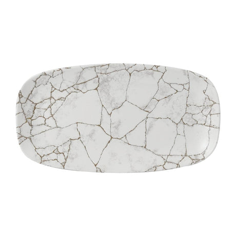 Churchill Studio Prints Kintsugi Agate Grey Chefs Oblong Plate 352 x 187mm (Pack of 6) - FR064 Plates Churchill