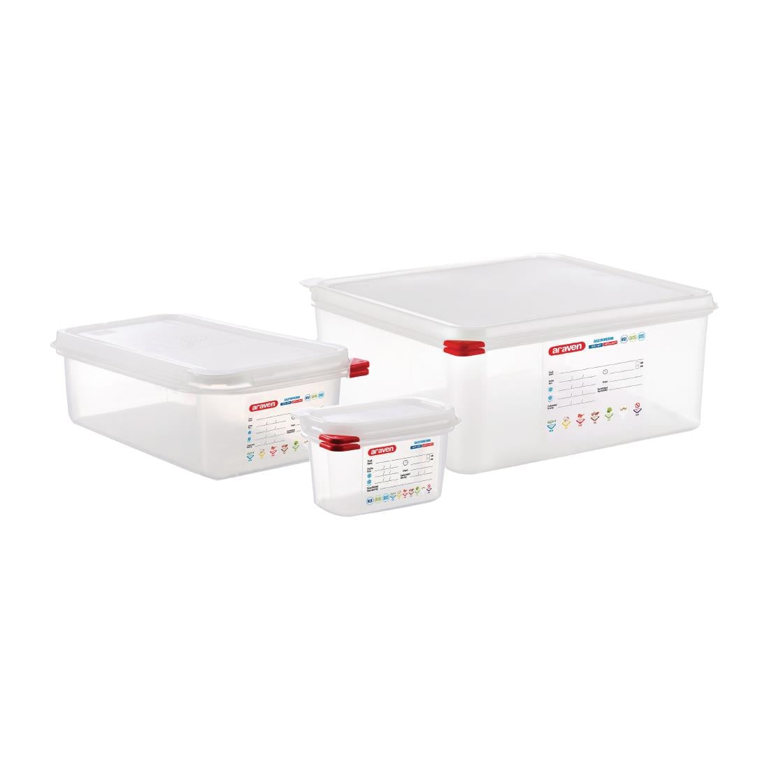 Araven Polypropylene 3 in 1 ColorClip GN Set 2/3, 1/3 and 1/9GN - FR176 Araven