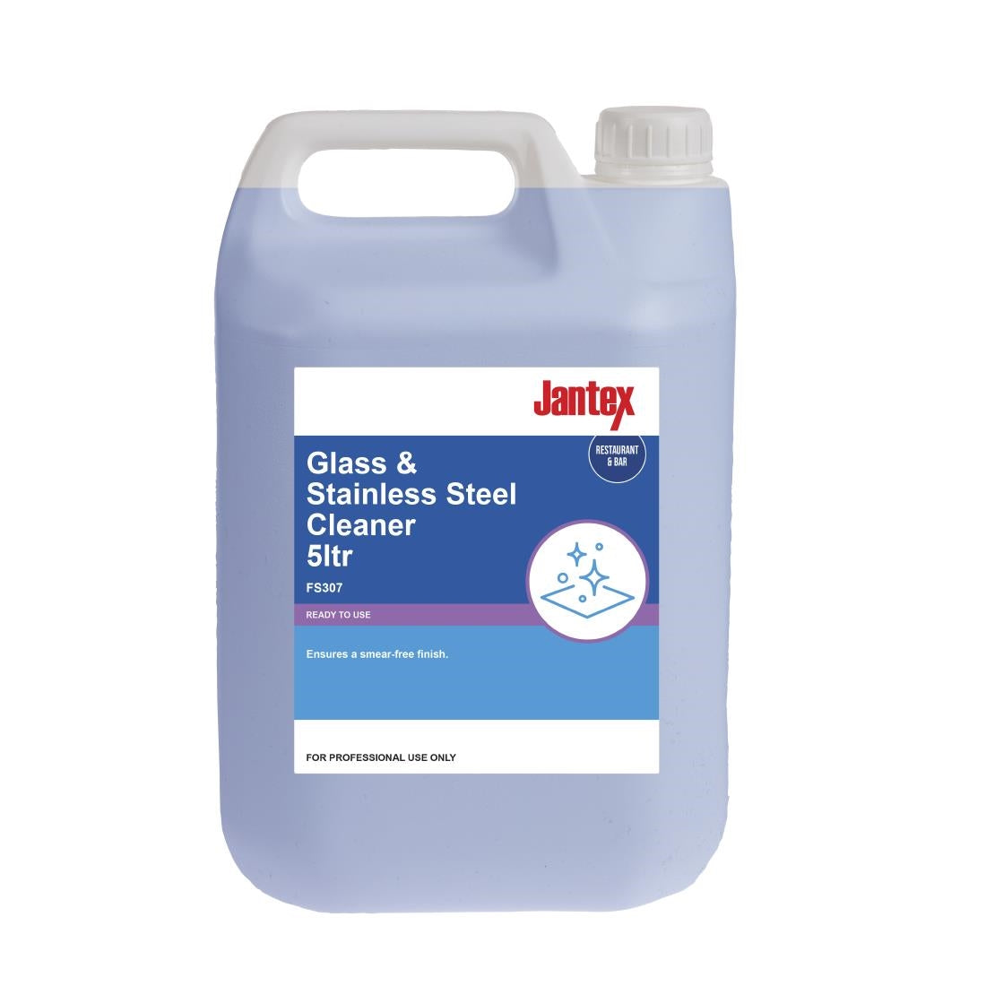 Jantex Glass and Stainless Steel Cleaner Ready To Use 5Ltr - FS307 Jantex