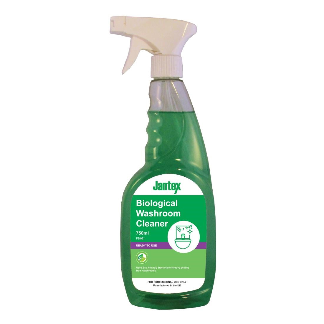 Jantex Green Biological Washroom Cleaner Ready To Use 750ml - FS401 Jantex