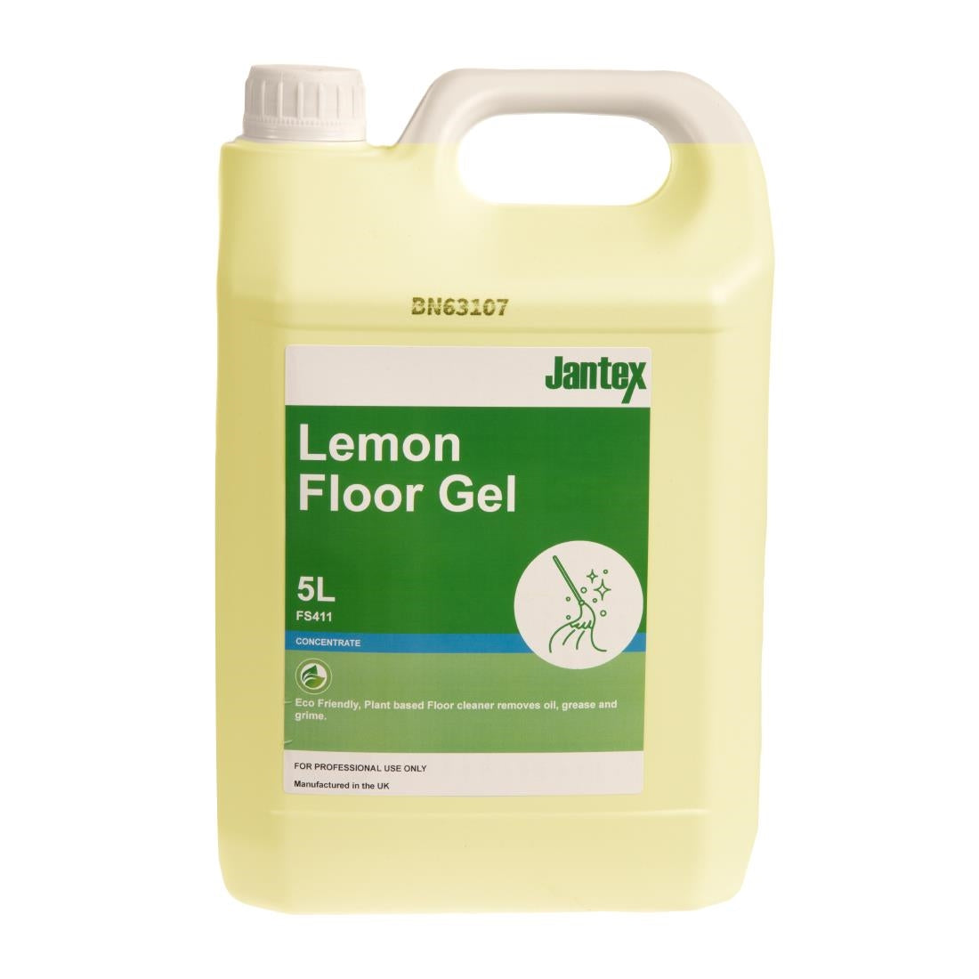 Jantex Green Lemon Floor Gel Cleaner Concentrate 5Ltr - FS411 Jantex
