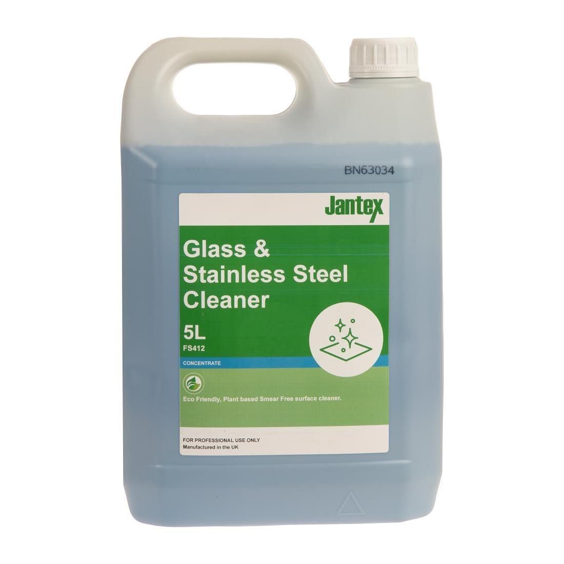 Jantex Green Glass and Stainless Steel Cleaner Concentrate 5Ltr - FS412 Jantex