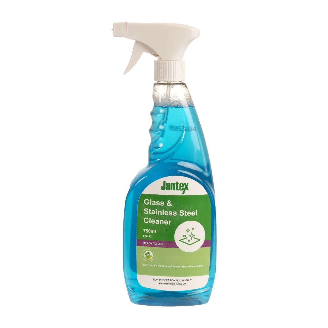 Jantex Green Glass and Stainless Steel Cleaner Ready To Use 750ml - FS413 Jantex