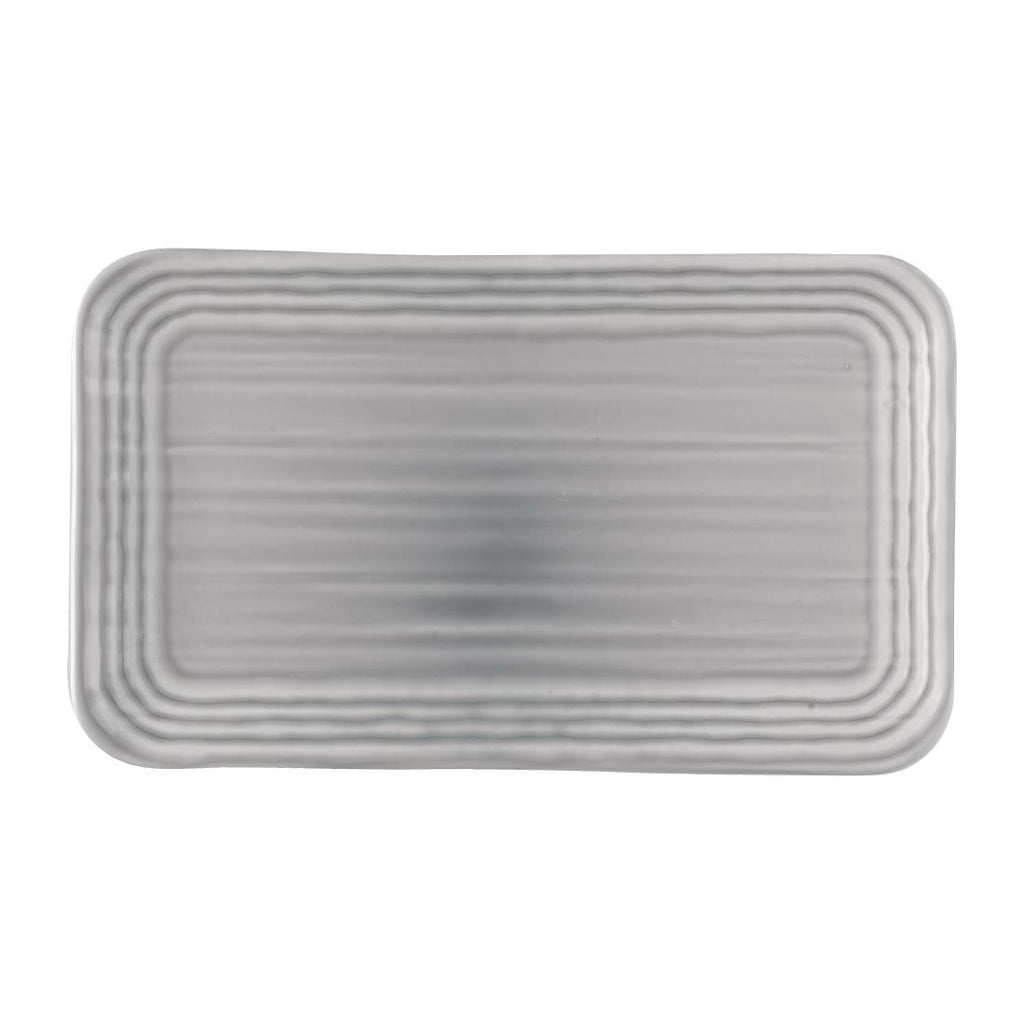 Dudson Harvest Norse Organic Rect Plate Grey 269mmx160mm (Pack of 12) - FS798 Plates Churchill