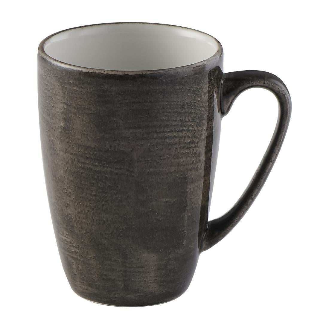 Churchill Stonecast Patina Profile Mug Iron Black 340ml (Pack of 12) - FS902 Churchill Super Vitrified Churchill