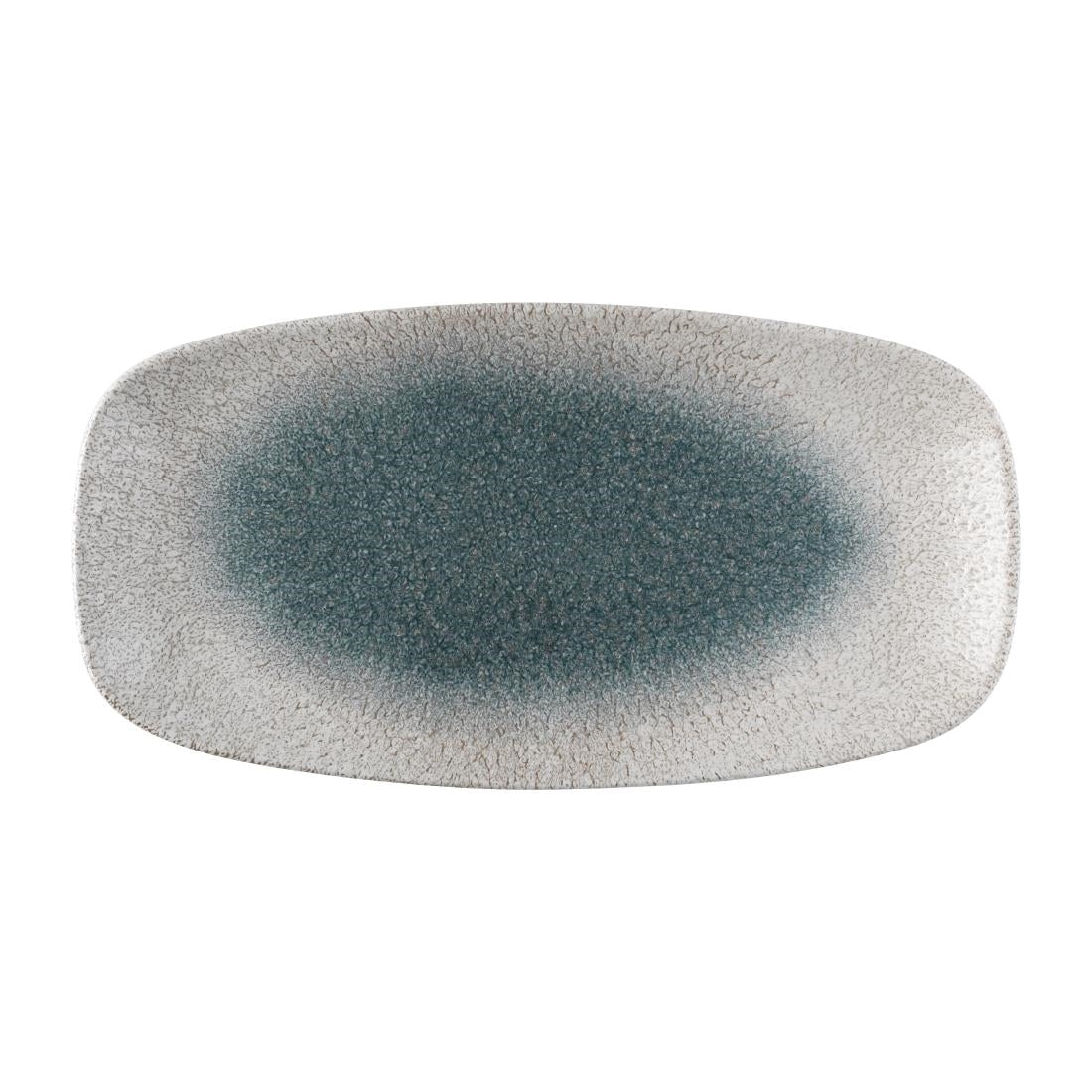 Churchill Raku Duo Agate Chefs Oblong Plate Topaz 287x152mm (Pack of 12) - FS922 Plates Churchill