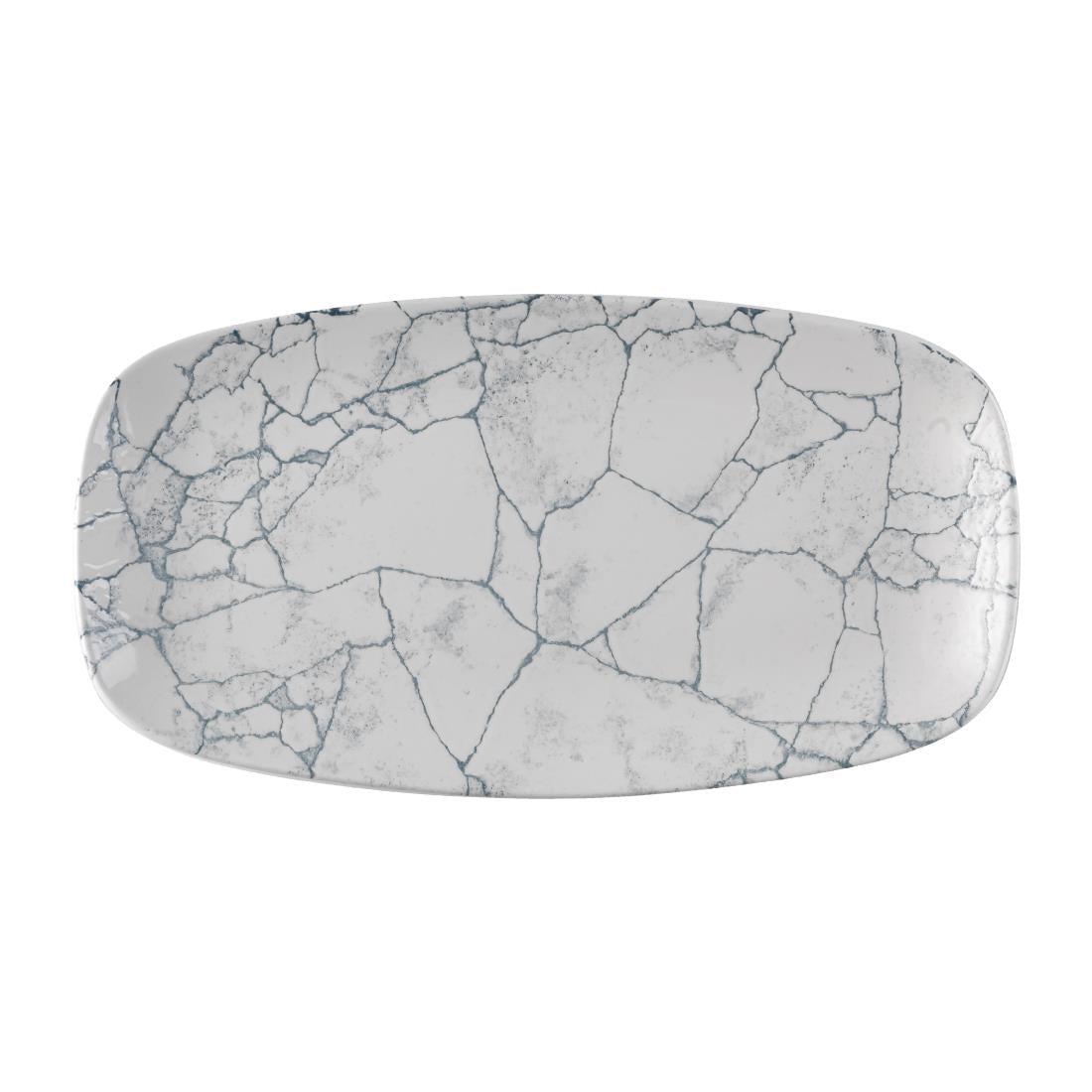 Churchill Studio Prints Kintsugi Pearl Chefs Oblong Plate Grey 348x189mm (Pack of 6) - FS943 Plates Churchill