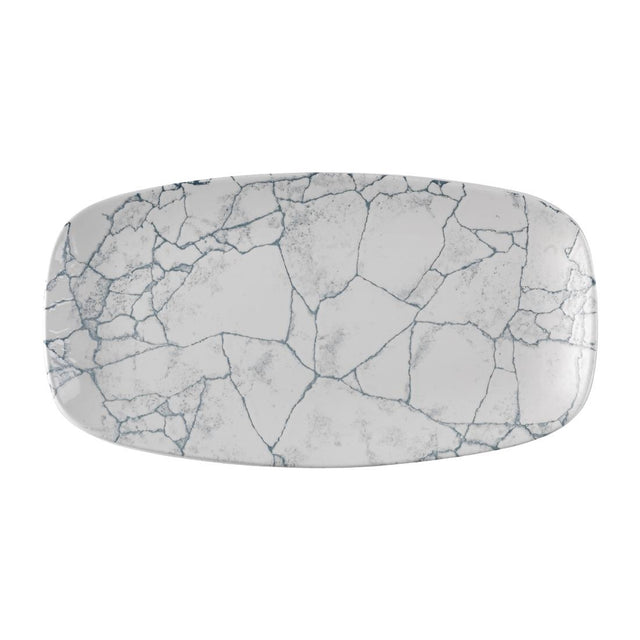 Churchill Studio Prints Kintsugi Pearl Chefs Oblong Plate Grey 348x189mm (Pack of 6) - FS943 Plates Churchill