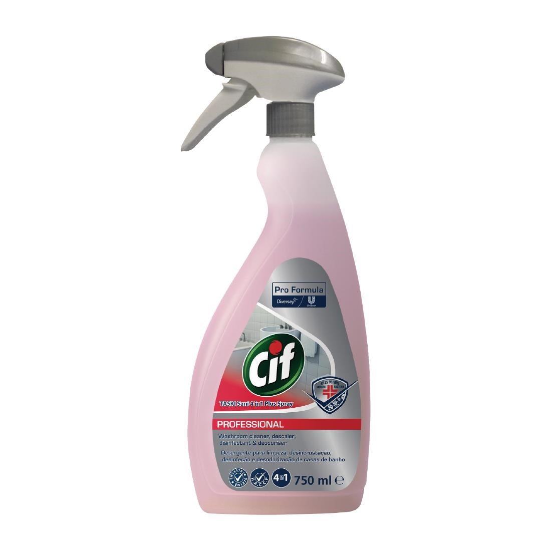 Cif Pro Formula 4-in-1 Washroom Cleaner and Disinfectant Ready To Use 750ml - CX872 Pro-Formula
