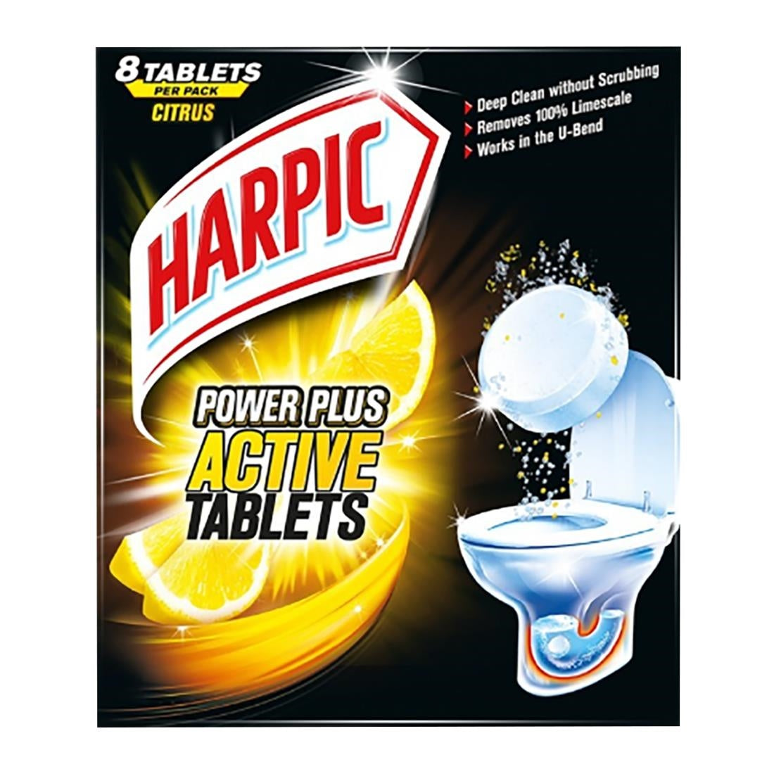 Harpic Power Plus Citrus Toilet Cleaning Tablets 25g (Pack of 8) - FT021 Harpic