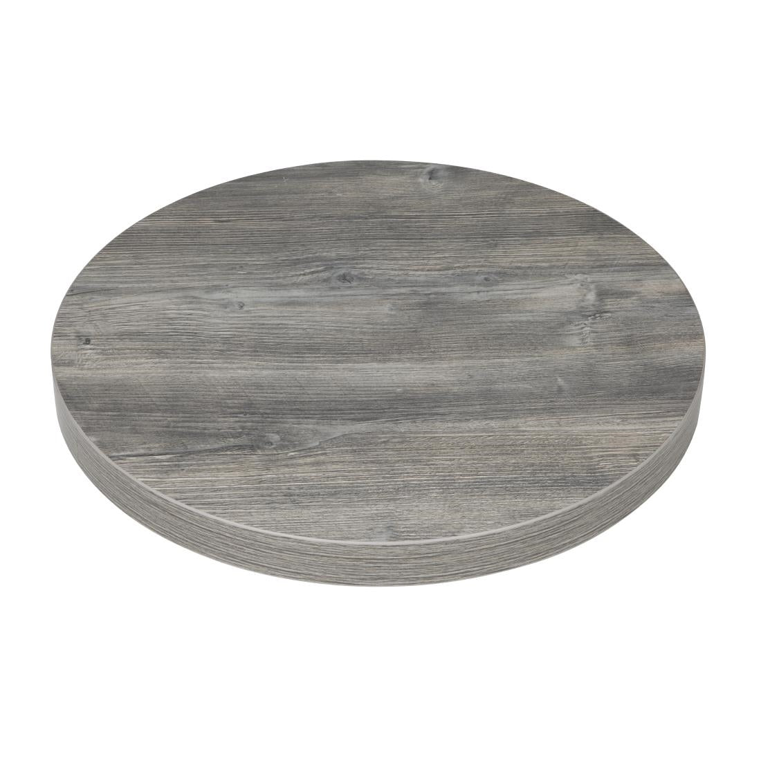 Bolero Pre-Drilled Round Melamine Table Top Ash Grey 600mm - FT292 Wood Effect Table Tops Bolero