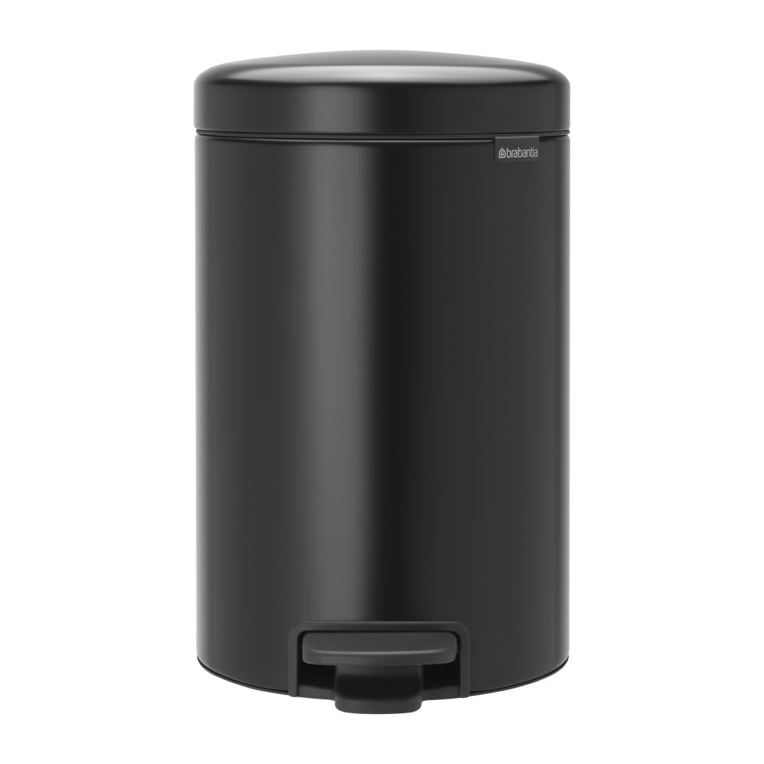 Brabantia Newlcon Pedal Bin Matt Black 12Ltr - FT374 Brabantia
