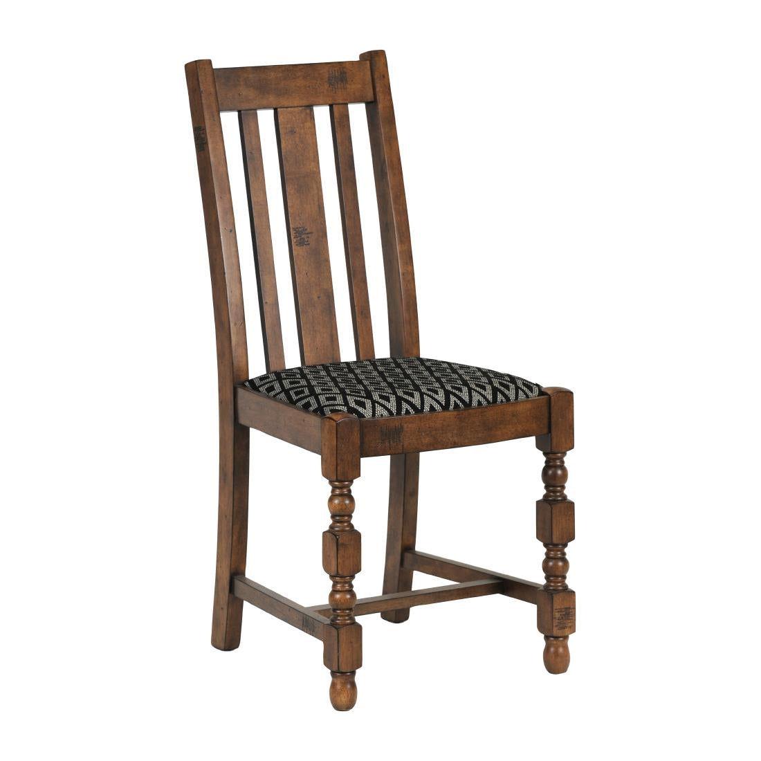 Mayfair Dining Chair with Black Diamond Padded Seat (Pack of 2) - FT409 Upholstered Dining Chairs Everyday