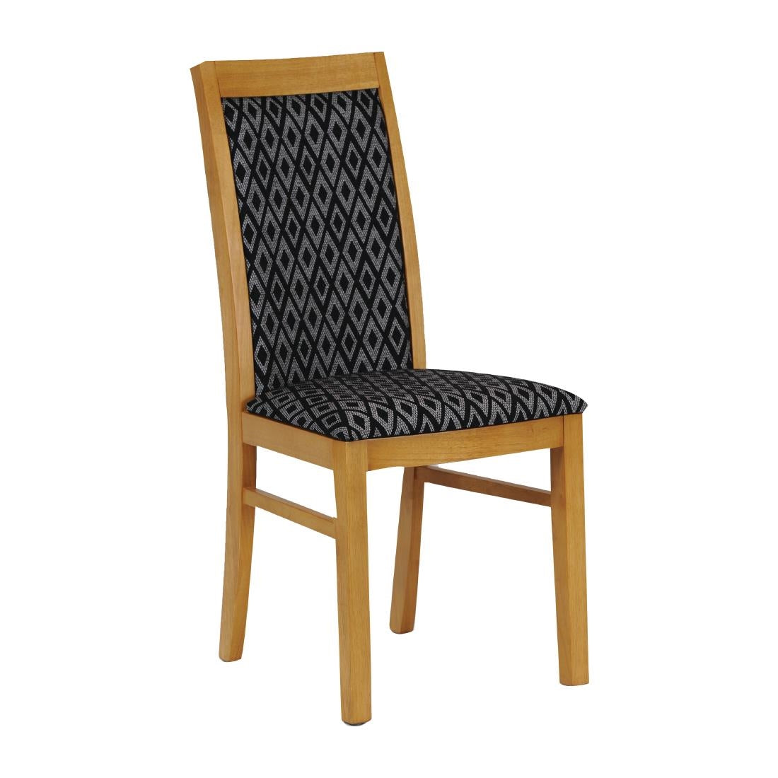 Brooklyn Padded Back Soft Oak Dining Chair with Black Diamond Padded Seat and Back (Pack of 2) - FT417 Upholstered Dining Chairs Everyday