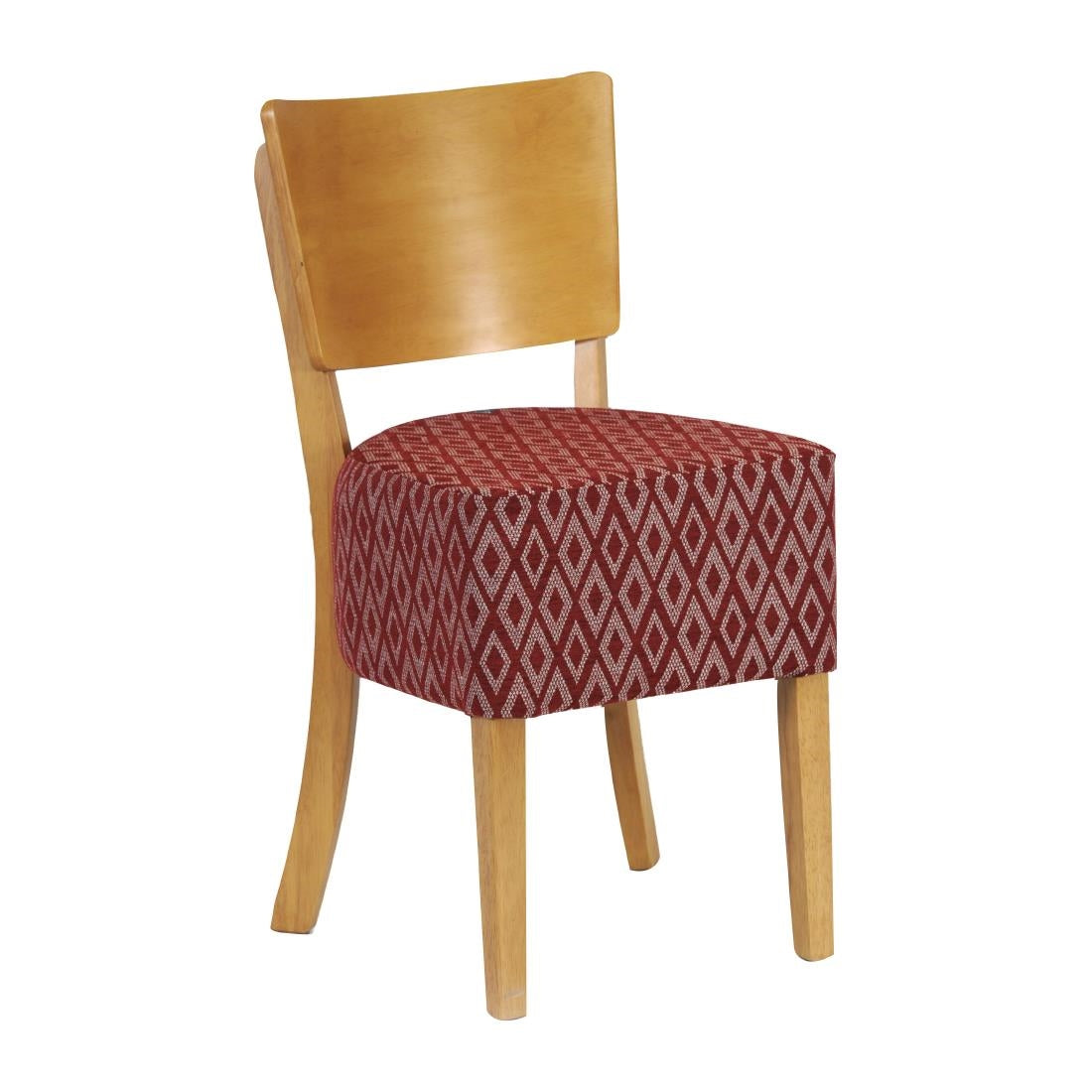 Asti Padded Soft Oak Dining Chair with Red Diamond Deep Padded Seat and Back (Pack of 2) - FT424 Upholstered Dining Chairs Everyday