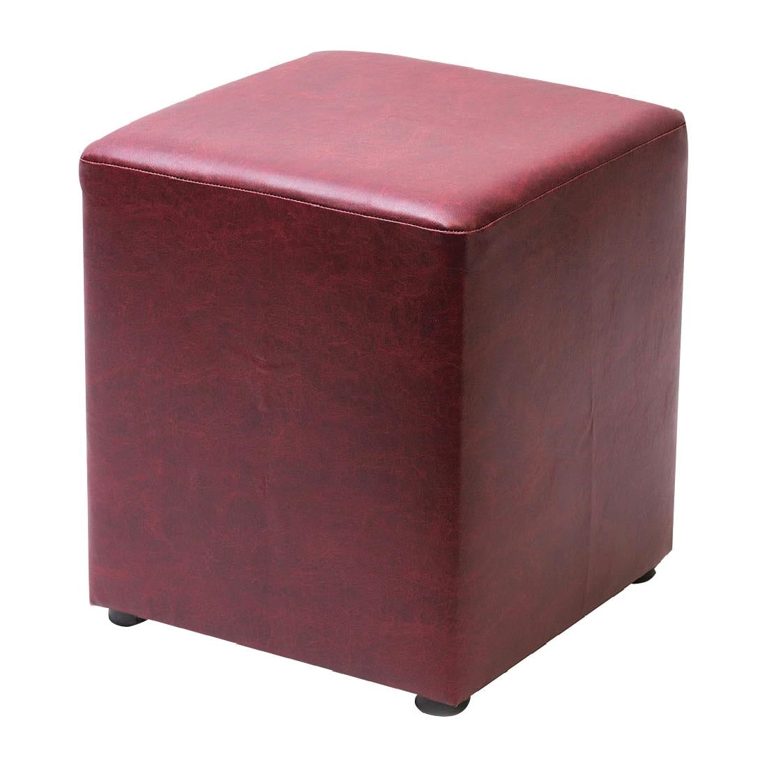 Cube Faux Leather Bar Stool Garnet (Pack of 2) - FT448 Faux Leather Bar Stools Everyday