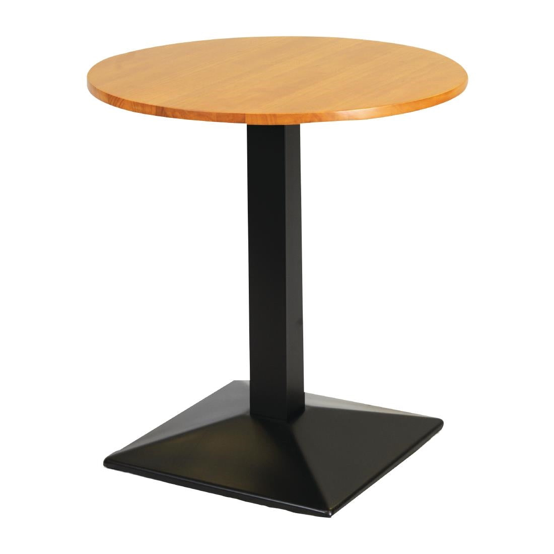Turin Metal Base Pedestal Round Table with Soft Oak Top 700mm - FT500 Wooden Tables Everyday