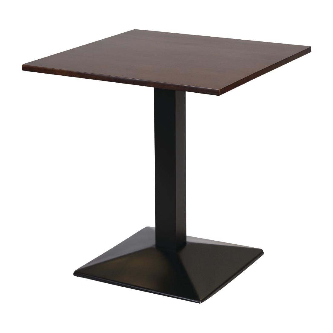 Turin Metal Base Pedestal Square Table with Dark Wood Top 700x700mm - FT501 Wooden Tables Everyday