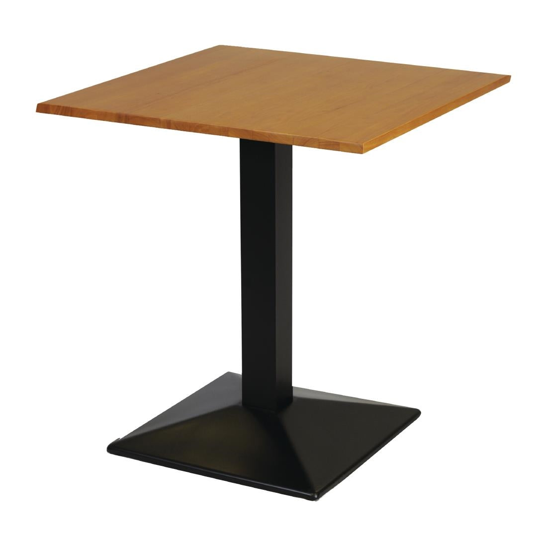 Turin Metal Base Pedestal Square Table with Soft Oak Top 700x700mm - FT502 Wooden Tables Everyday