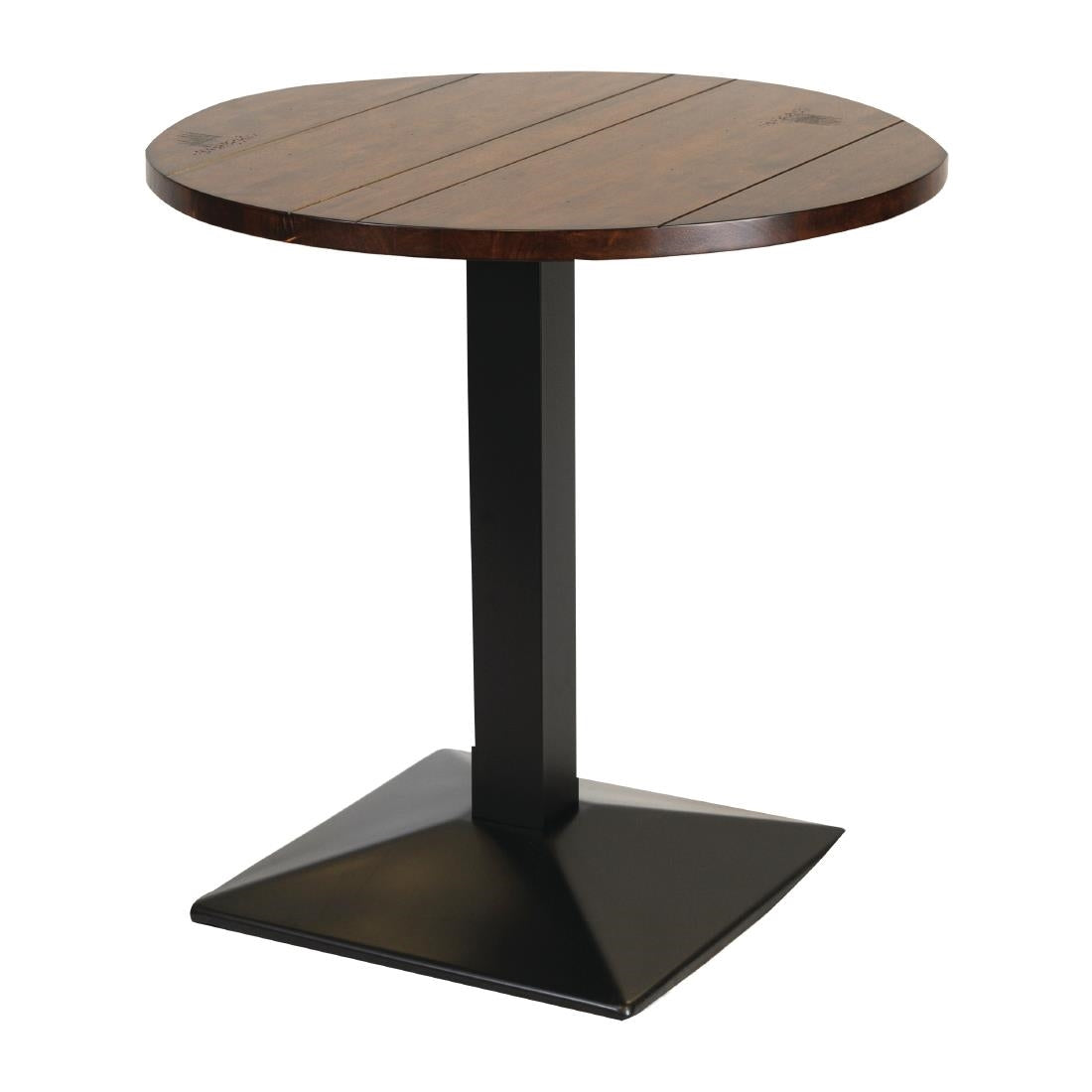 Turin Metal Base Pedestal Round Table with Vintage Top 760mm - FT511 Wooden Tables Everyday