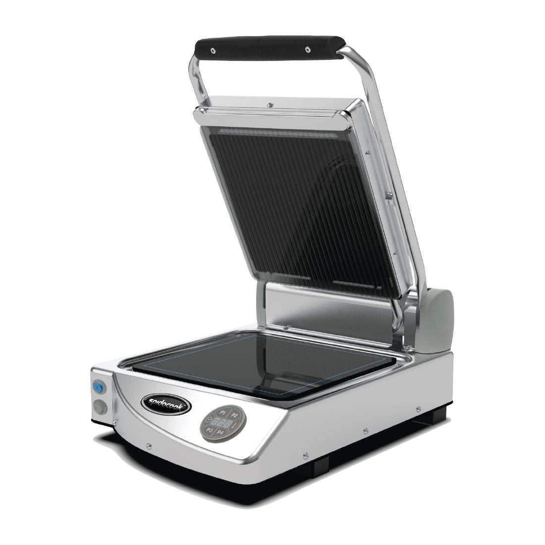 Spidocook Spidoglass Single Ribbed Upper Smooth Lower Contact Grill Digital - FT847 Contact Grills & Panini Makers Spidocook