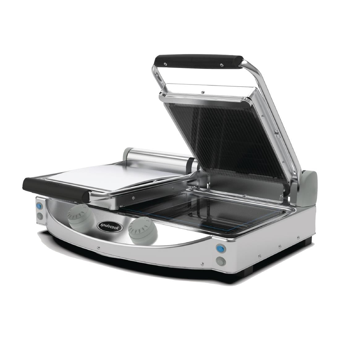 Spidocook Spidoglass Double Ribbed Upper Smooth Lower Contact Grill Manual - FT849 Contact Grills & Panini Makers Spidocook