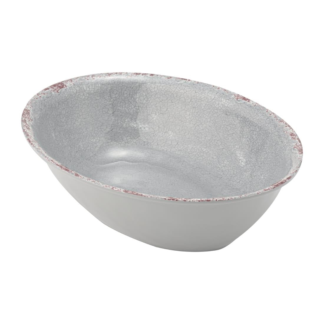 Casablanca Melamine Oval Bowl Grey 1.5Ltr - FT934 Bowls Dalebrook