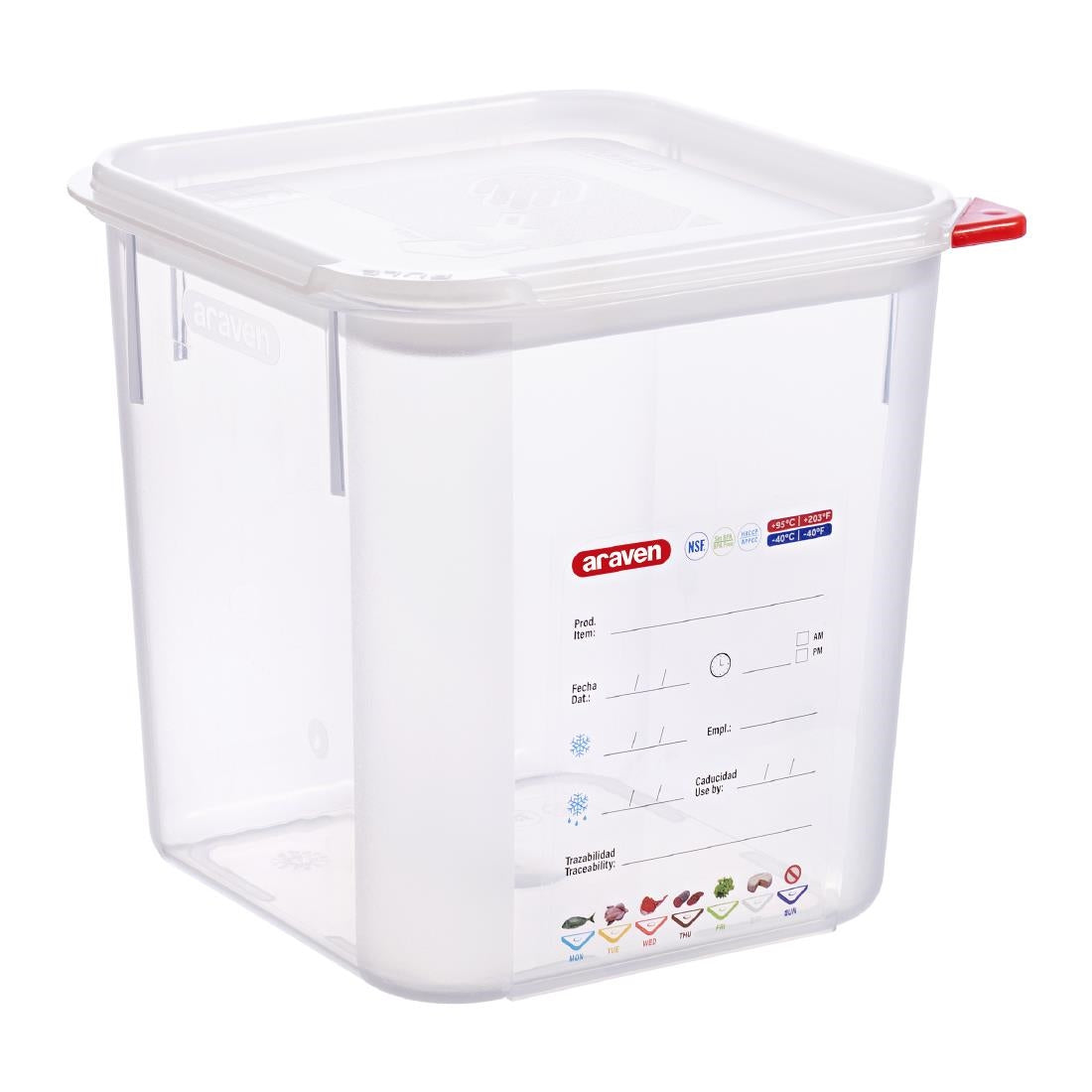 Araven Squared Transparent Polypropylene Container with Lid 4Ltr - FU101 Araven