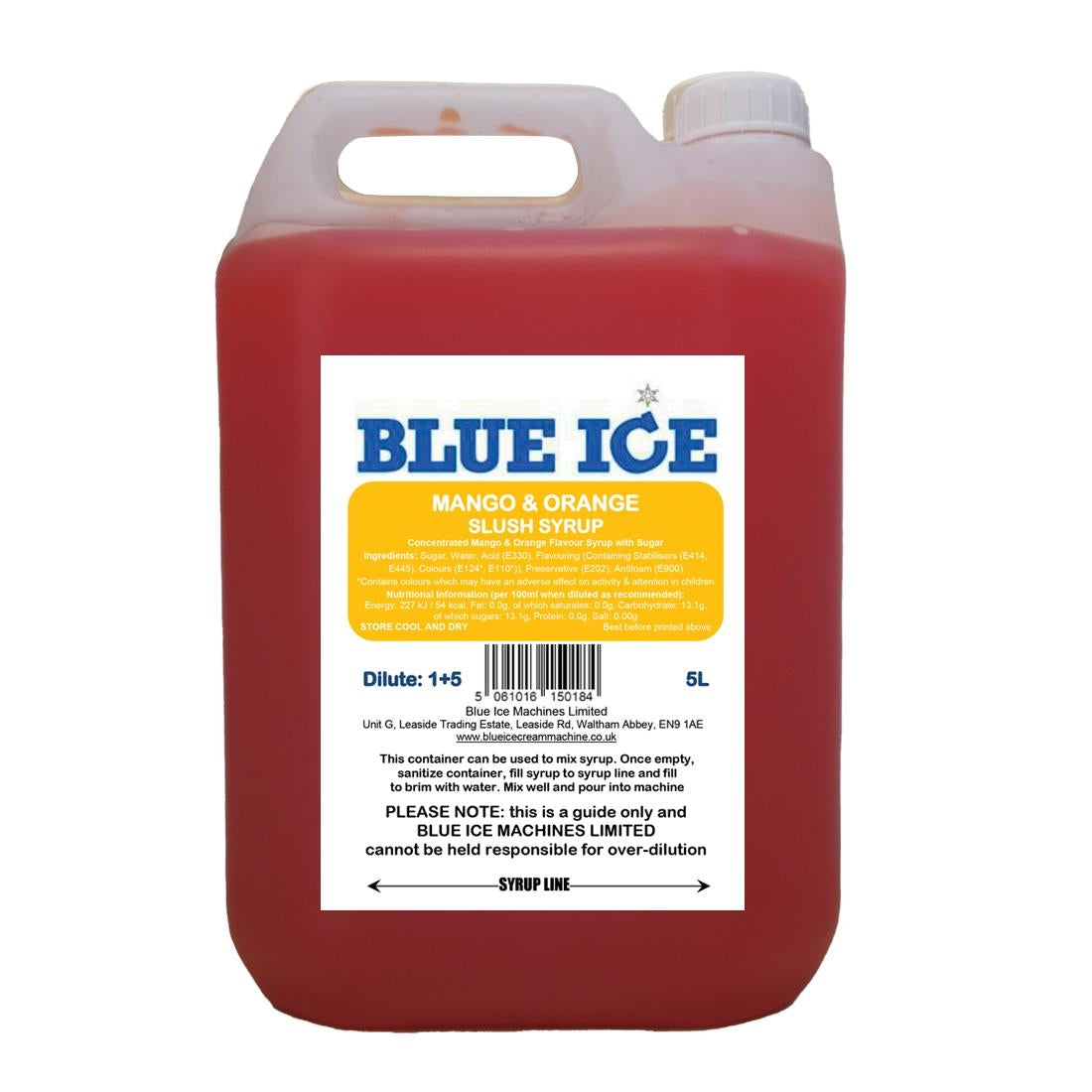 Blue Ice Slush Mix Mango & Orange Flavour 5Ltr - FU111  Blue Ice