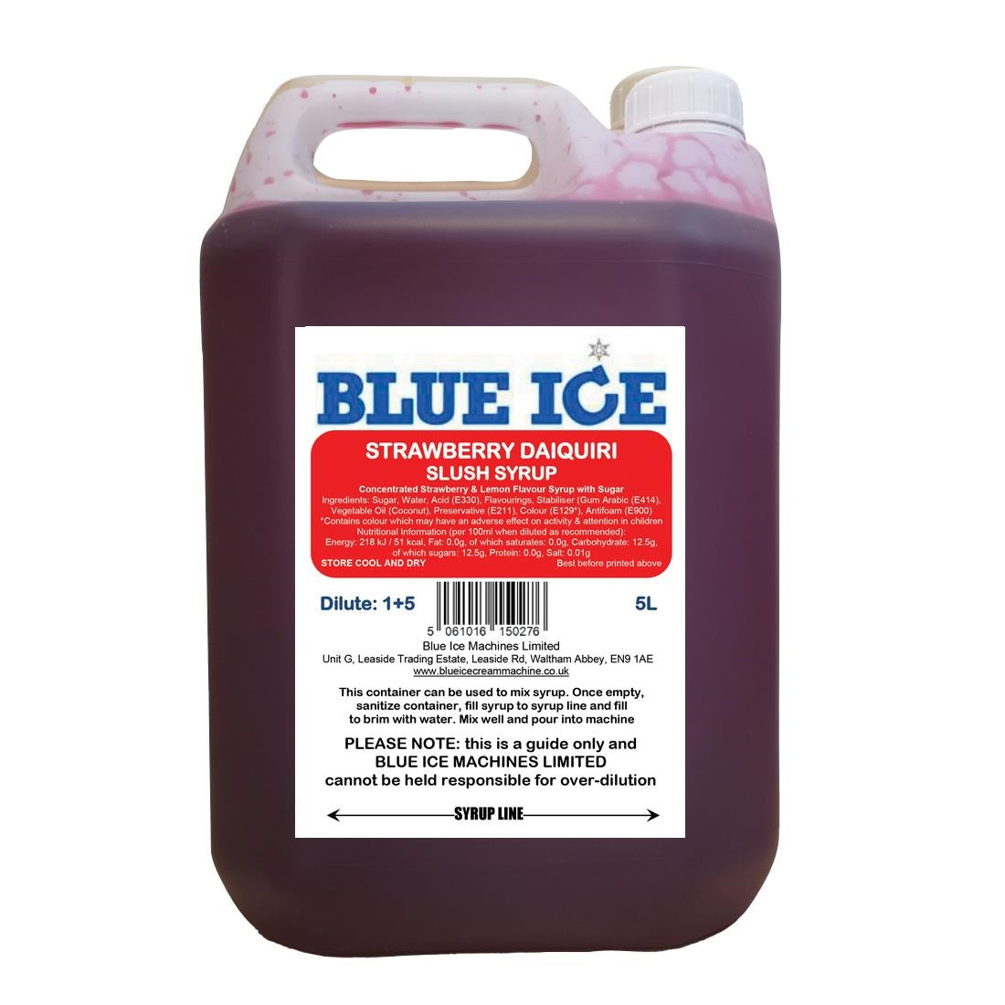 Blue Ice Slush Mix Strawberry Daiquiri Flavour 5Ltr - FU114  Blue Ice