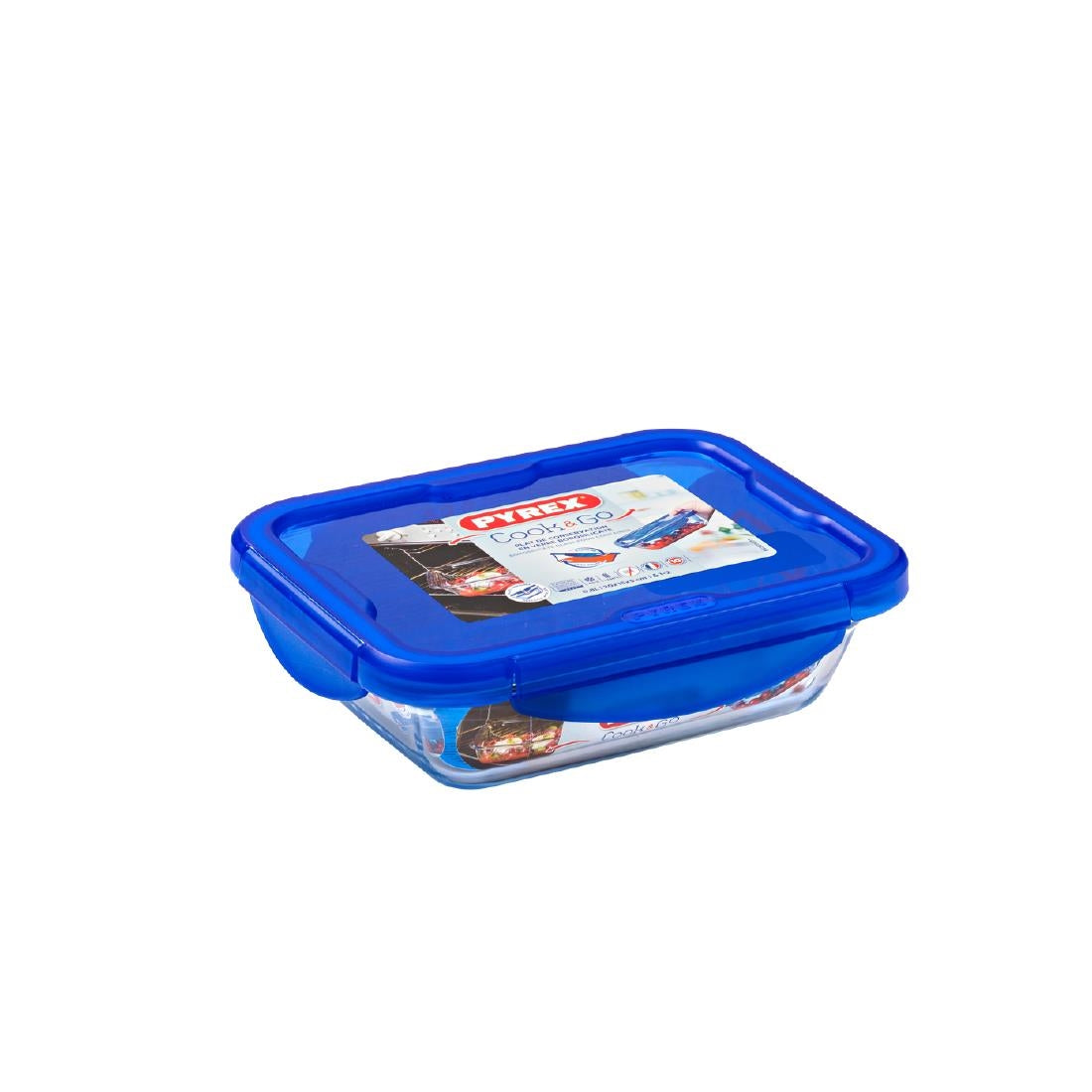 Pyrex Cook & Go Small Rectangular Dish With Lid 0.8Ltr - FU131 Pyrex