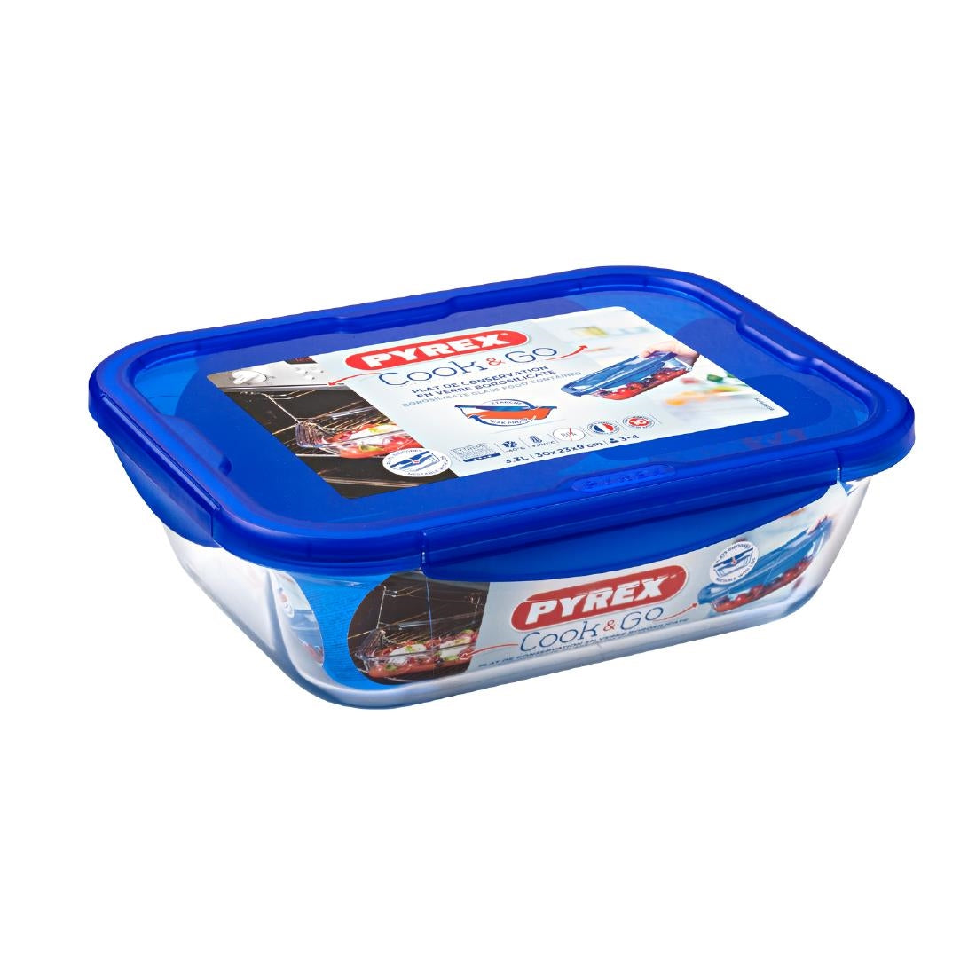 Pyrex Cook & Go Large Rectangular Dish With Lid 3.3Ltr - FU133 Pyrex