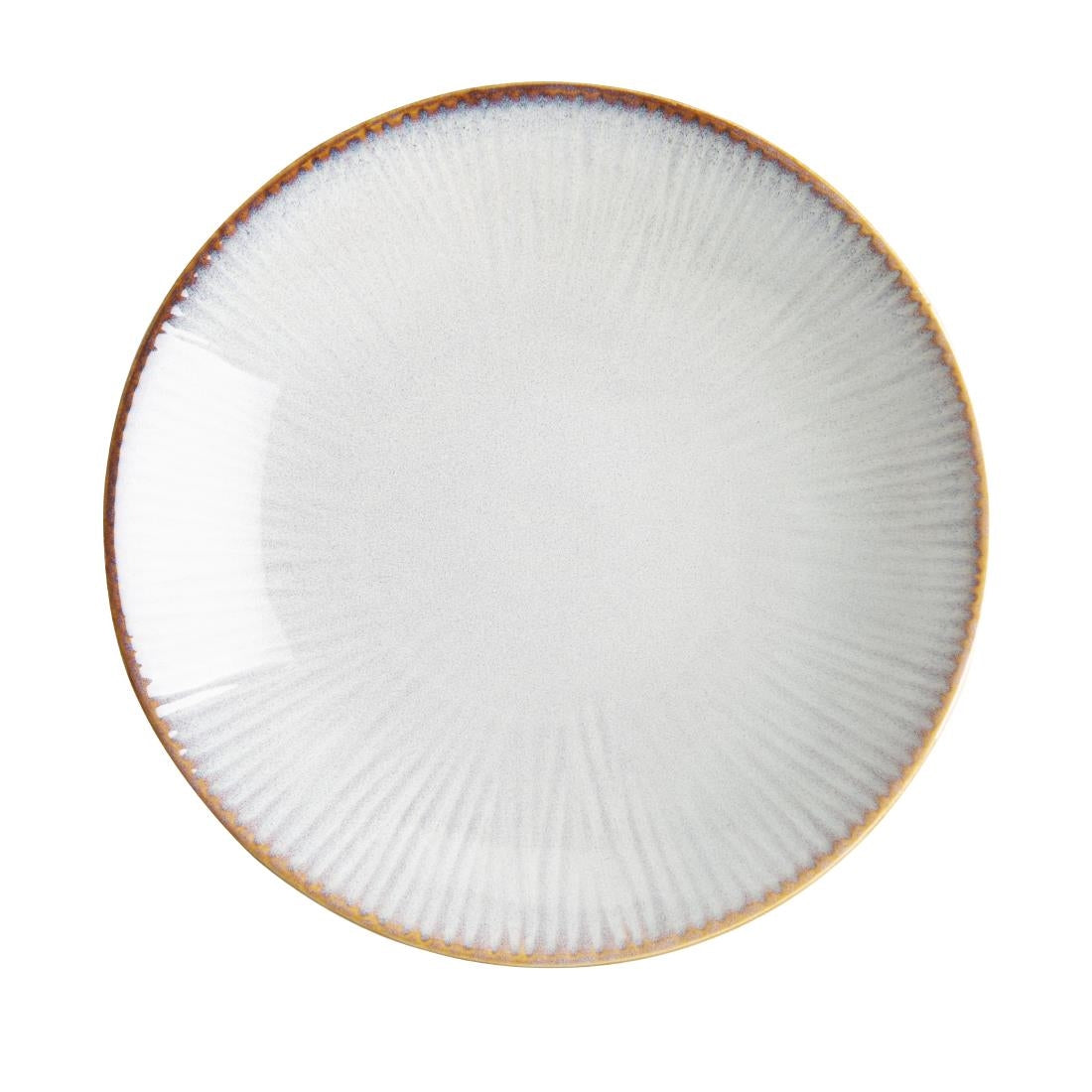 Olympia Drift Grey Embossed Coupe Low Bowls 260mm (Pack of 4) - FU197 Bowls Olympia