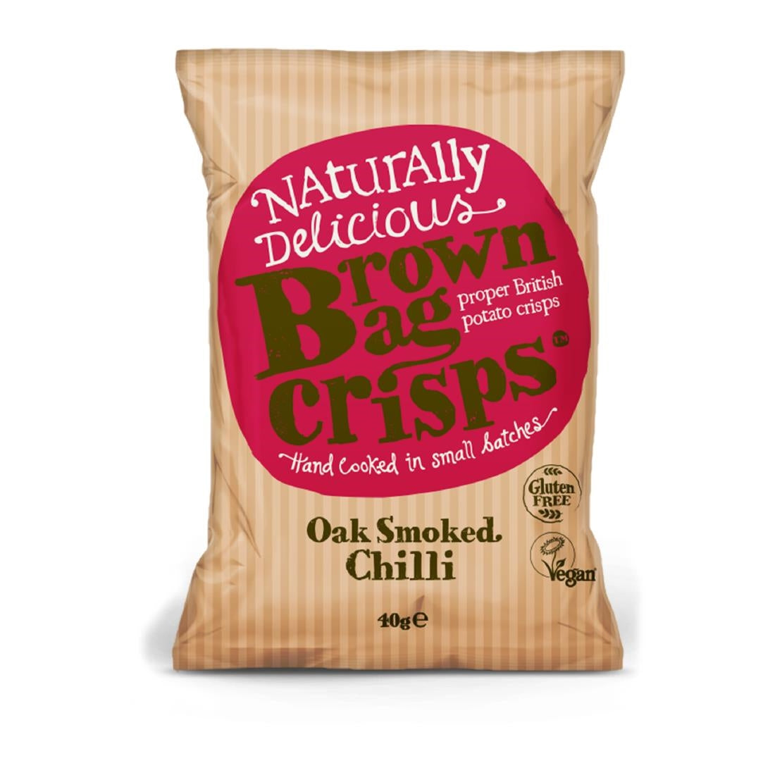 Brown Bag Crisps Oak Smoked Chilli 40g (Pack of 20) - FU431 Brown Bag Crisps