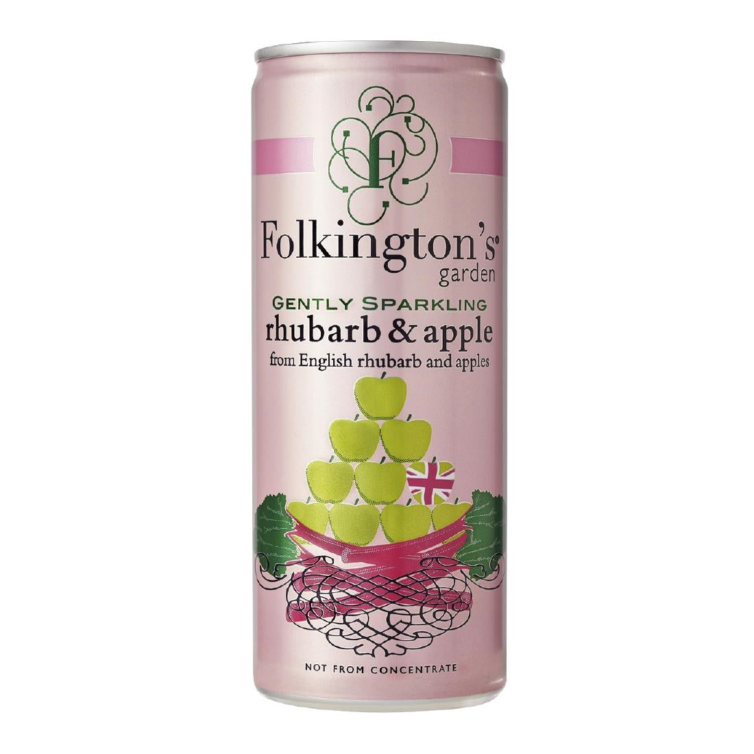 Folkington's Sparkling Drinks Rhubarb & Apple Can 250ml (Pack of 12) - FU469 Folkington's Garden