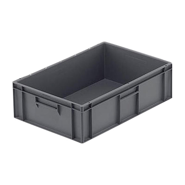 Grey Solid Stacking Container Large 600x400x175mm - FU498 Fletcher