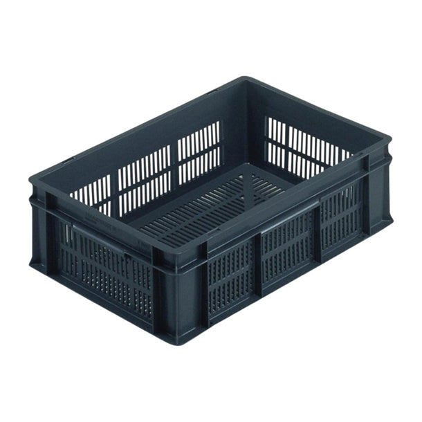 Grey Perforated Stacking Container Large 600x400x175mm - FU499 Fletcher