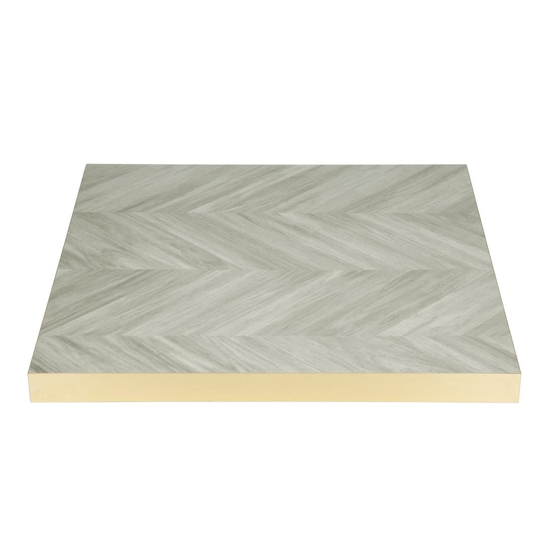 Bolero Pre-Drilled Table Top Chevron Design 700mm - FU512 Stone Effect Table Tops Bolero