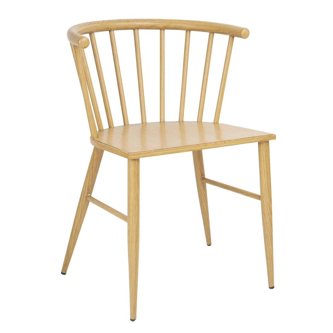 Bolero Harrowdene Metal Side Chairs Wood Effect (Pack of 2) - FU526 Wooden Dining Chairs Bolero