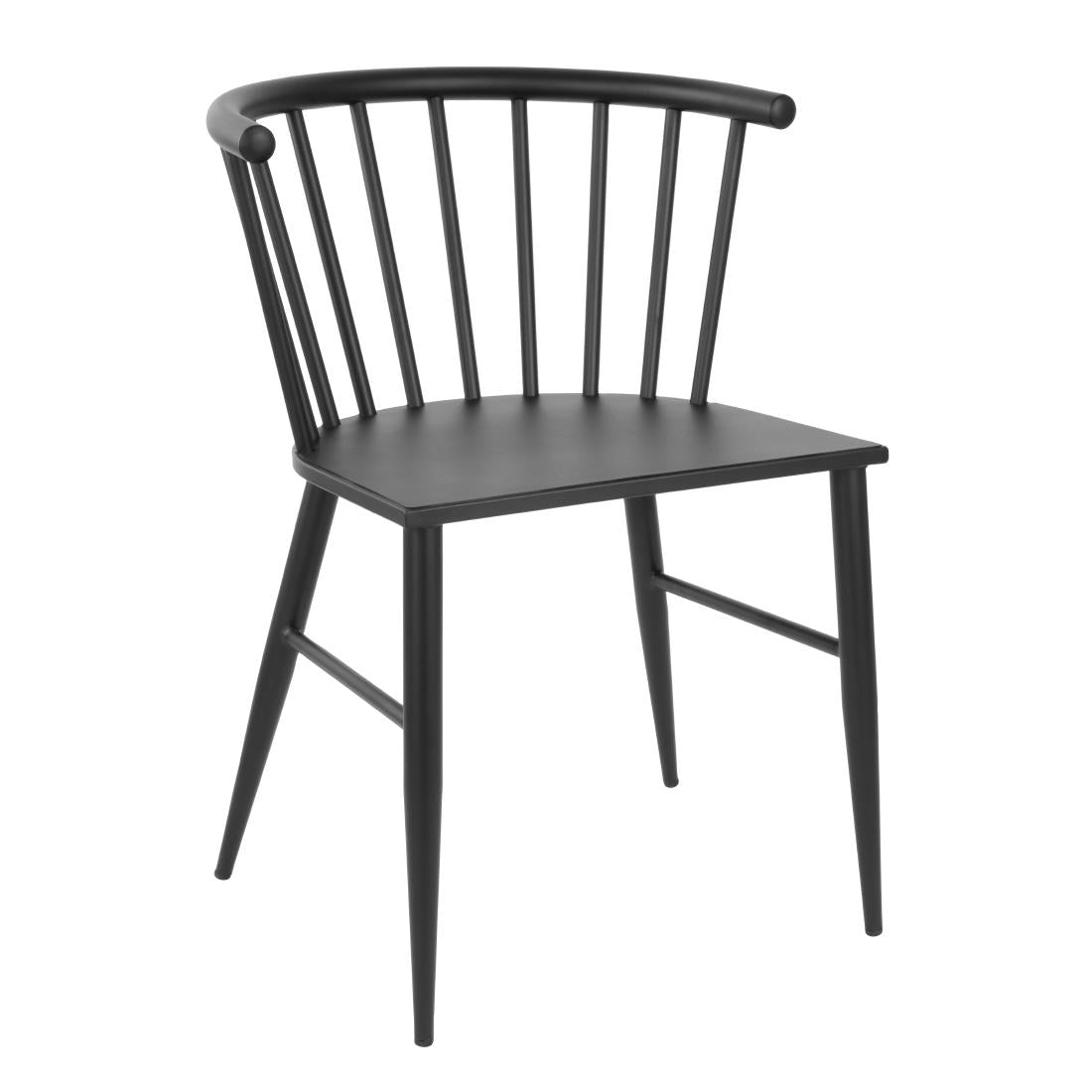 Bolero Harrowdene Black Spindle Chairs (Pack of 2) - FU527 Wooden Dining Chairs Bolero