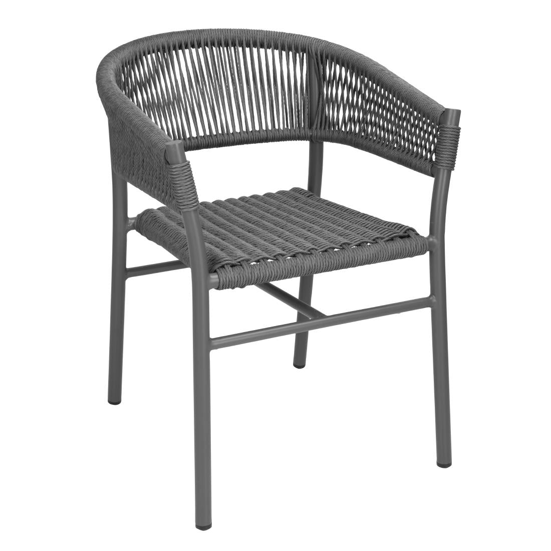 Bolero Florence Grey Mix Rope Twist Wicker Chairs (Pack of 2) - FU533 Rattan & Wicker Effect Chairs Bolero