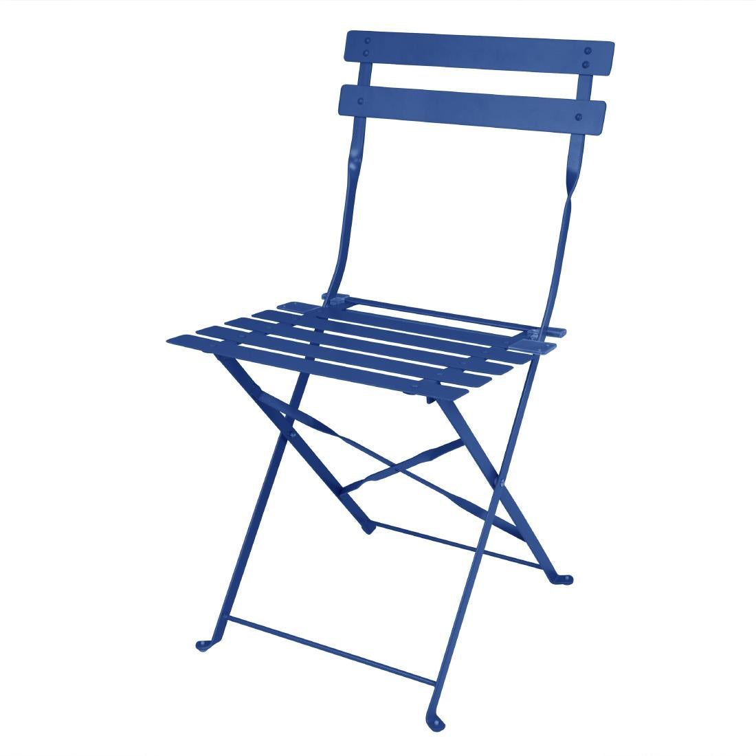 Bolero Perth Pavement Style Folding Chairs Dark Navy (Pack of 2) - FU541 Bolero