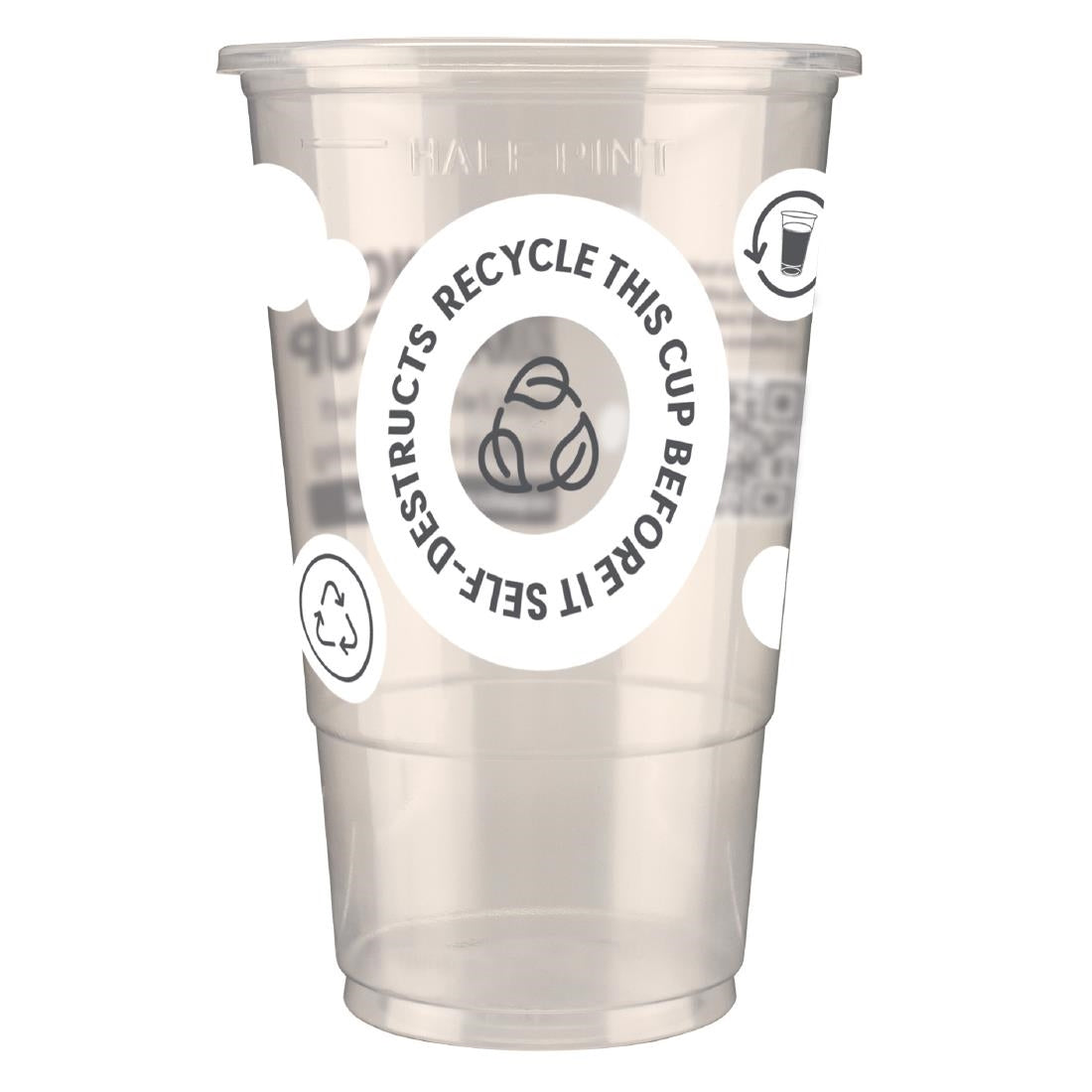 eGreen Printed TWOinONE Flexy Half-pint Glass CE Marked to Line (Pack of of 1000) - FU894 Disposable Glasses eGreen