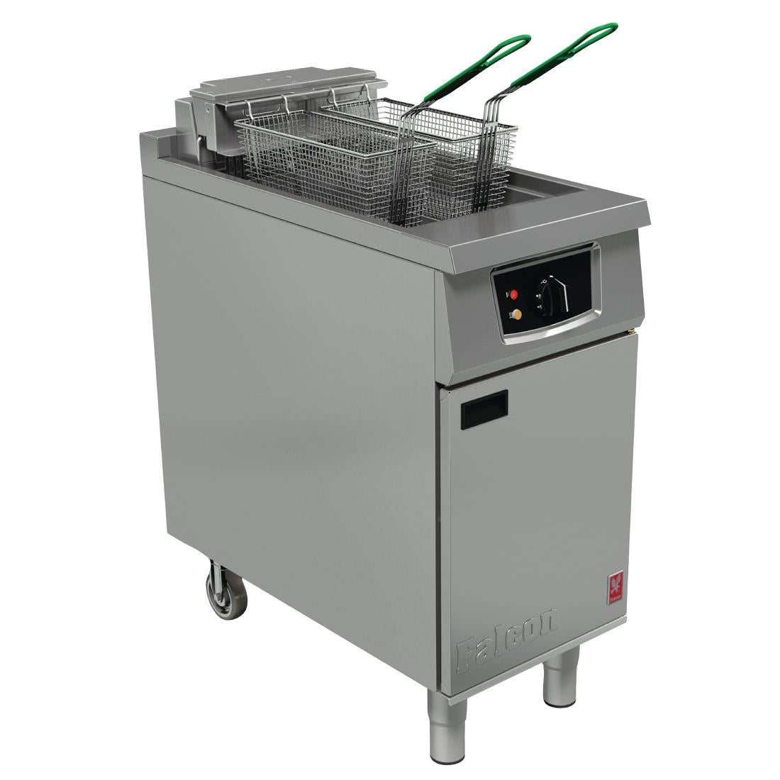 Falcon 400 Series Single Pan Twin Basket Electric Fryer with Filtration & Fryer Angel - FW750 Falcon