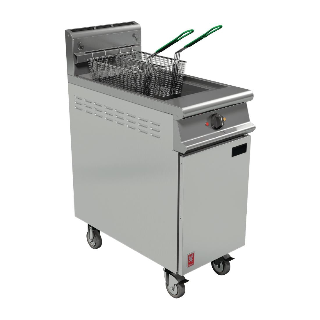 Falcon Dominator Plus Twin Basket Gas Fryer & Fryer Angel on Castors Natural Gas - FW755-N Freestanding Gas Fyers Falcon