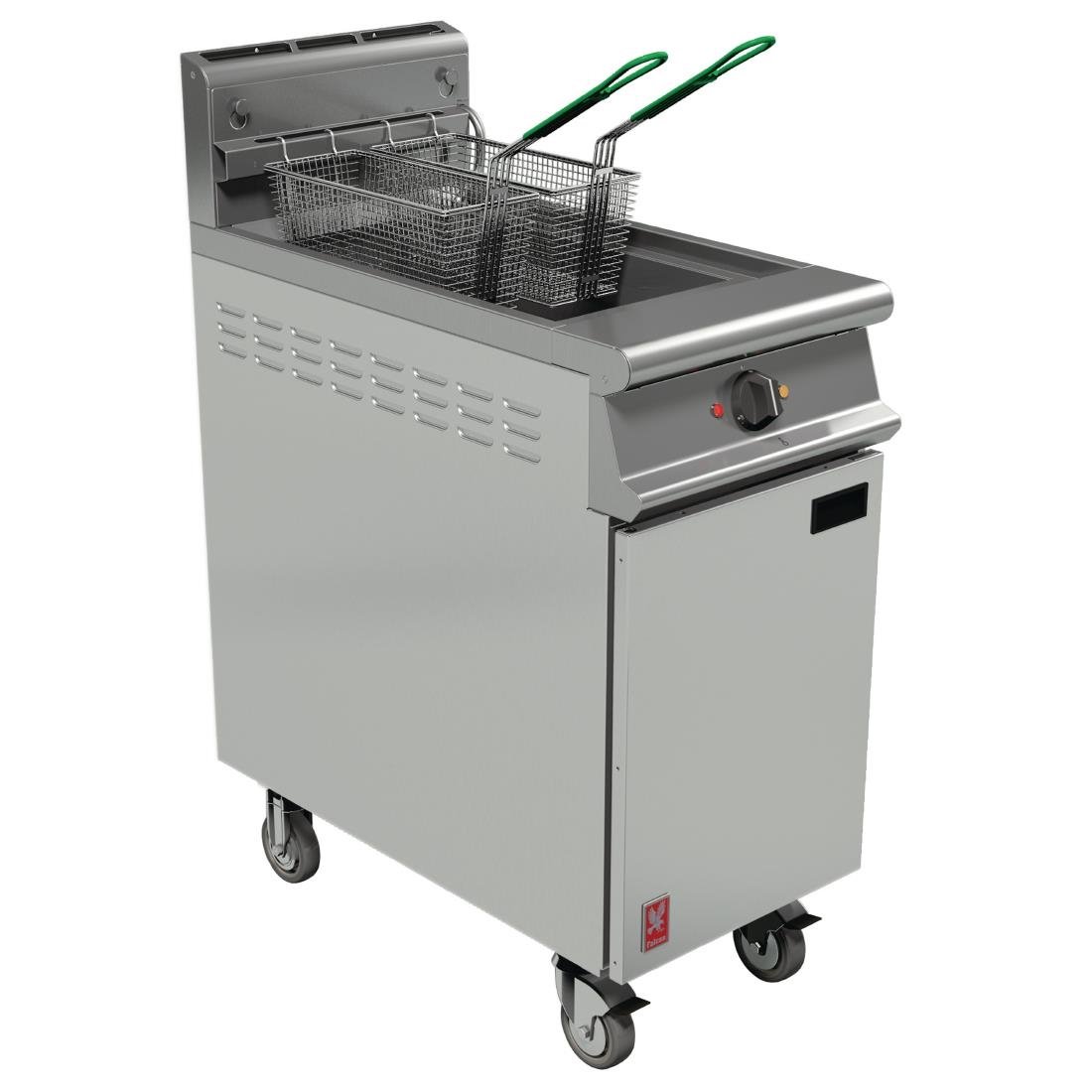 Falcon Dominator Plus Twin Basket Gas Fryer with Filtration & Fryer Angel in Castors Propane Gas - FW757-P Freestanding Gas Fyers Falcon