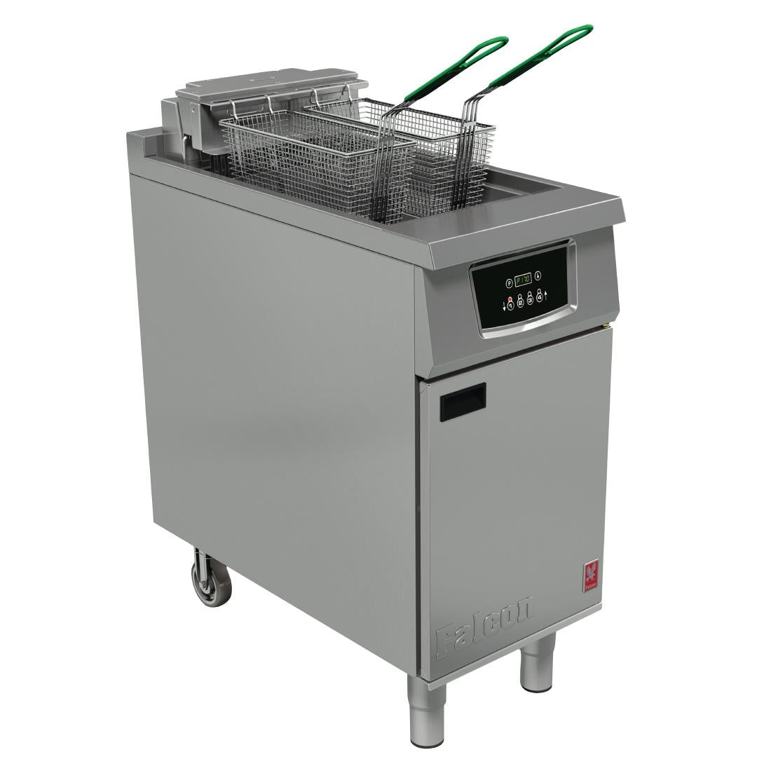 Falcon 400 Series Single Pan Twin Basket Electric Filtration Fryer Programmable with Fryer Angel - FW764 Falcon