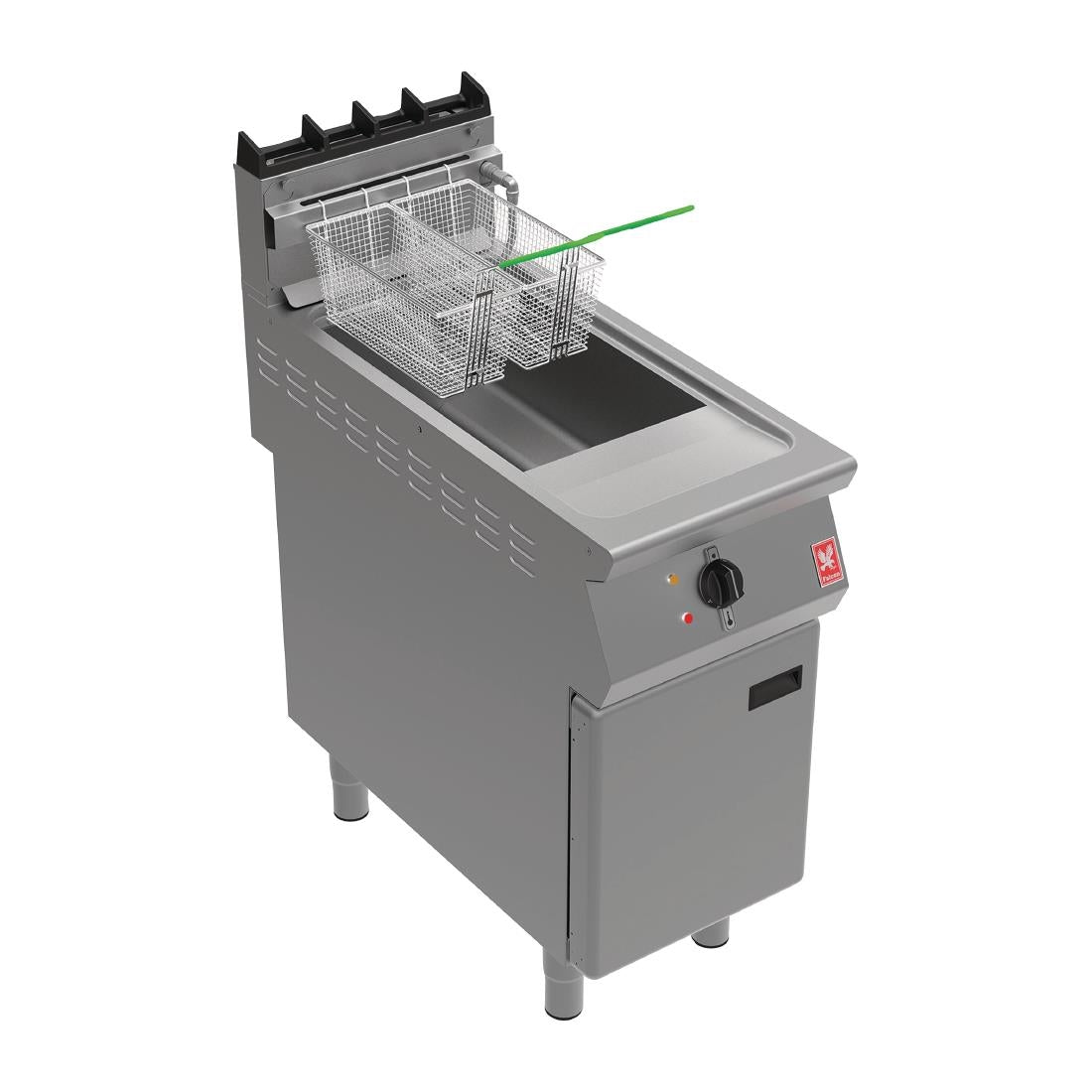 Falcon F900 Twin Basket Fryer with Filtration & Fryer Angel on Feet Natural Gas - FW774-N Falcon