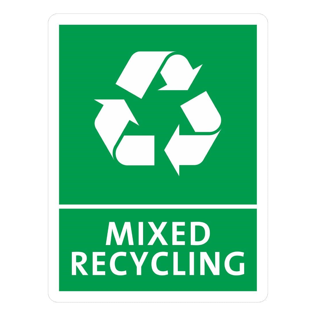 Jantex Slim Bin Mixed Recycling Label - FX196 Jantex